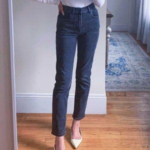 Everlane High Rise Straight Leg Jeans Blue Size 28
